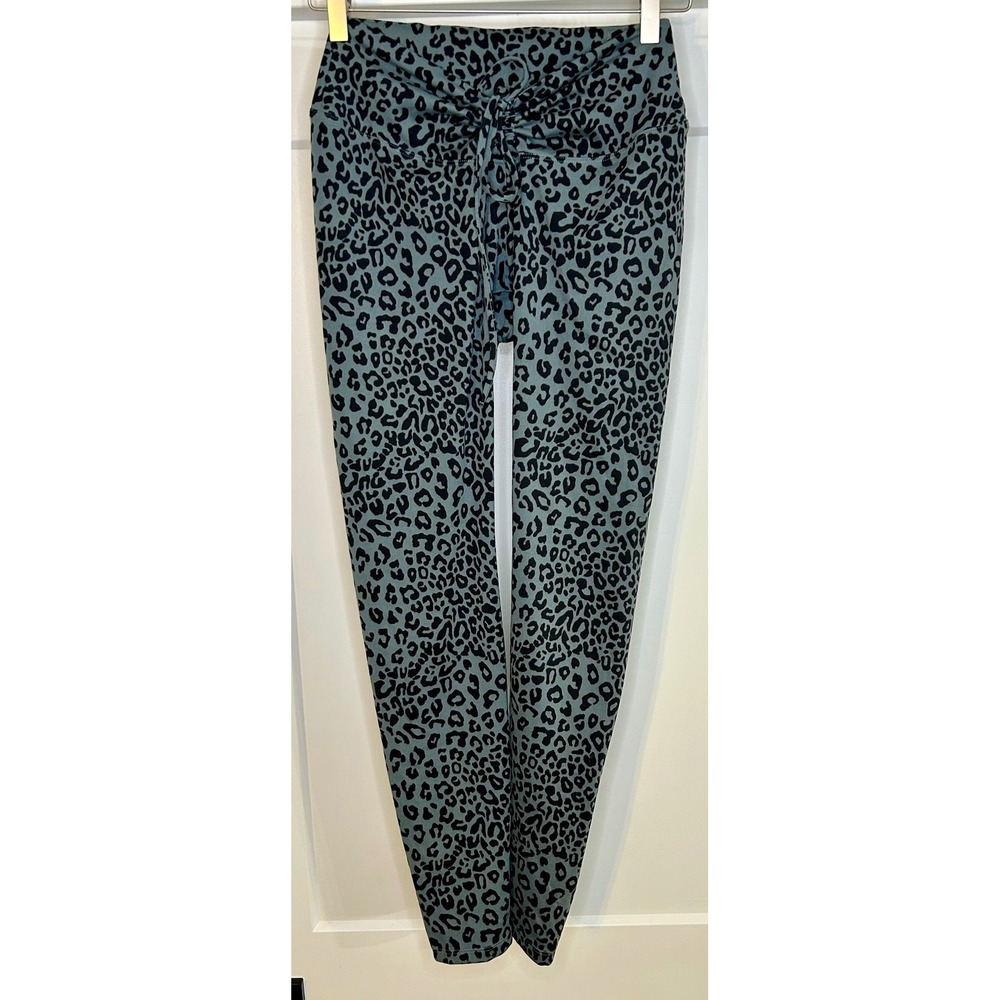 PINK Active Leopard Print High Waisted Ruched Leggings Medium Active Y2K Stretch
